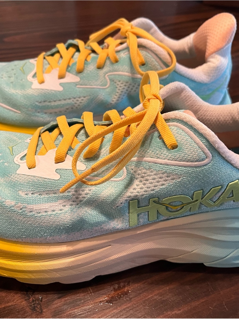 Hoka Clifton 10 Aqua/coral/orange Women's Running Sneakers